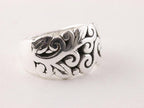 Hoogglans zilveren ring met fantasiepatroon afbeelding 1
