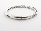 Gevlochten zilveren armband met kliksluiting afbeelding 1