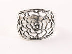 Opengewerkte zilveren ring met roos afbeelding 4