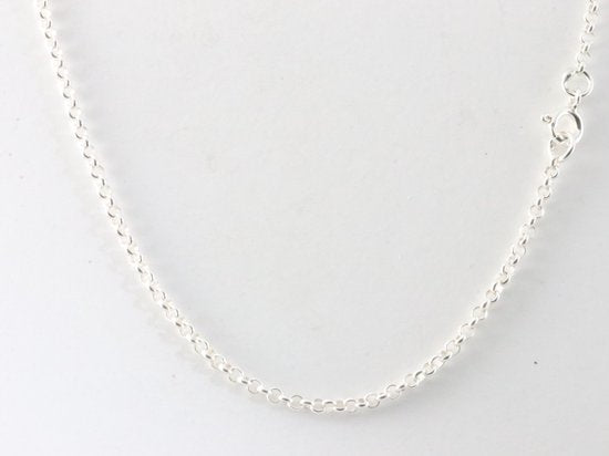 Ovale zilveren hanger met turritella agaat aan ketting afbeelding 5