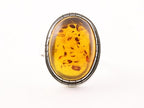 Ovale zilveren ring met amber afbeelding 4