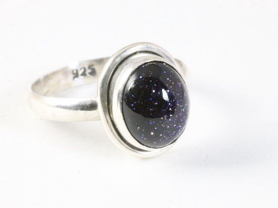 Fijne zilveren ring met blauwe zonnesteen afbeelding 1