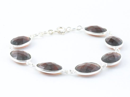 Zilveren armband met rookkwarts afbeelding 2