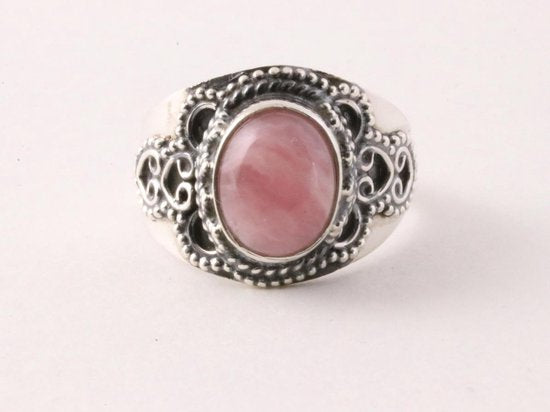 Bewerkte zilveren ring met rhodochrosiet afbeelding 2