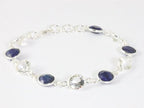 Zilveren armband met blauwe saffier en bergkristal afbeelding 2
