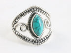 Opengewerkte zilveren ring met turkoois afbeelding 1
