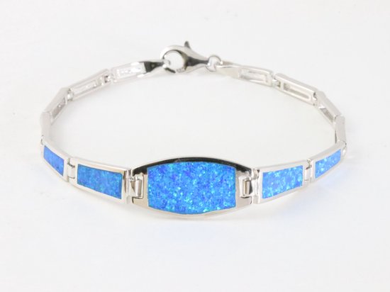 Hoogglans zilveren armband met Australische opaal afbeelding 1