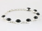 Hoogglans zilveren armband met onyx afbeelding 2