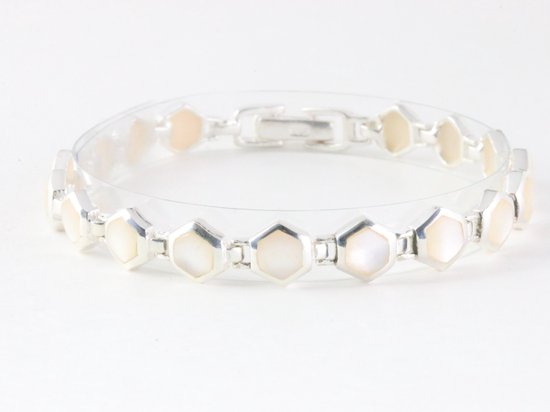 Zilveren armband met parelmoer afbeelding 1