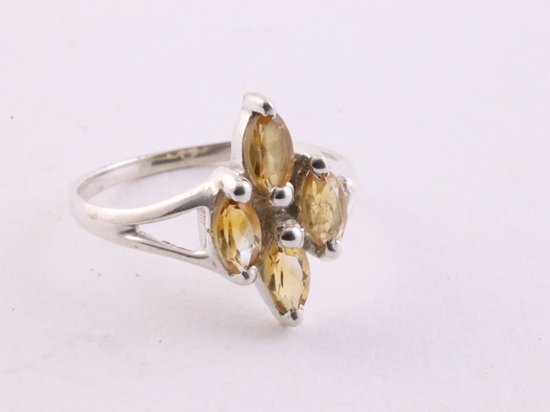 Fijne zilveren ring met citrien afbeelding 1