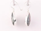 Druppelvormige zilveren oorbellen met eudialiet afbeelding 2
