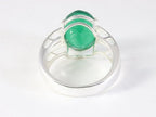Opengewerkte hoogglans zilveren ring met groene onyx afbeelding 3