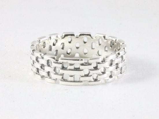 Fijne opengewerkte zilveren ring afbeelding 1