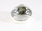 Opengewerkte zilveren ring met dalmatier jaspis afbeelding 3