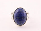 Opengewerkte zilveren ring met lapis lazuli afbeelding 4