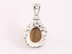 Opengewerkte zilveren hanger met tijgeroog afbeelding 3