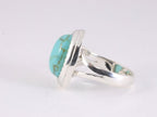 Bewerkte zilveren ring met turkoois afbeelding 2