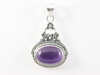 Bewerkte zilveren hanger met amethist afbeelding 4