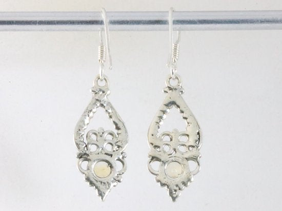 Fijne opengewerkte zilveren oorbellen met citrien afbeelding 2