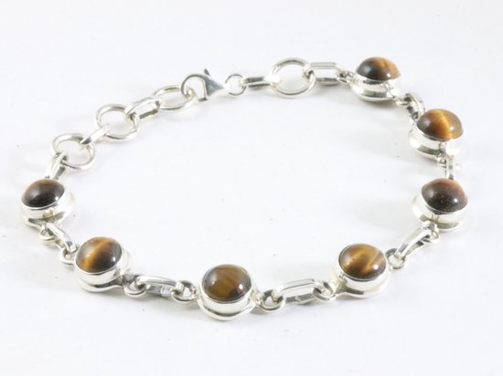 Zilveren armband met tijgeroog afbeelding 2