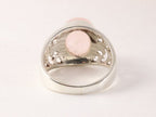 Opengewerkte zilveren ring met rozenkwarts afbeelding 3