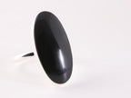 Langwerpige zilveren ring met onyx afbeelding 1