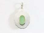 Bewerkte zilveren hanger met prehniet afbeelding 3