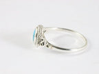 Fijne bewerkte zilveren ring met blauwe turkoois afbeelding 2