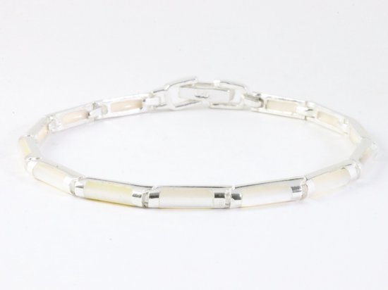 Zilveren armband met parelmoer afbeelding 1