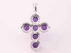 Bewerkte zilveren kruishanger met amethist afbeelding 3