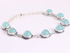 Bewerkte zilveren armband met aqua chalcedoon afbeelding 2
