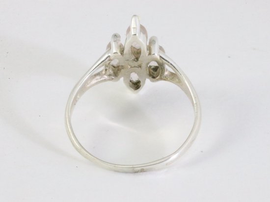 Fijne zilveren ring met rozenkwarts afbeelding 3