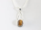 Zilveren hanger met tijgeroog aan ketting afbeelding 4