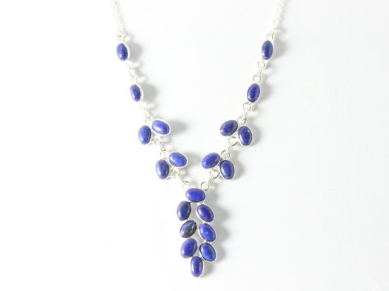 Zilveren ketting met lapis lazuli afbeelding 4