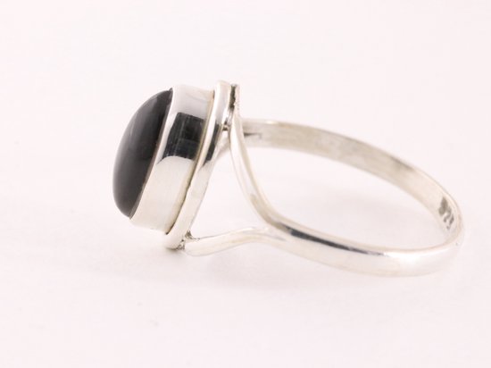 Fijne zilveren ring met rookkwarts afbeelding 2
