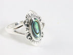 Bewerkte zilveren ring met abalone schelp afbeelding 1
