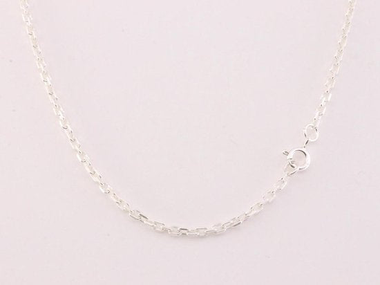 Opengewerkte zilveren hanger met larimar aan ketting afbeelding 4