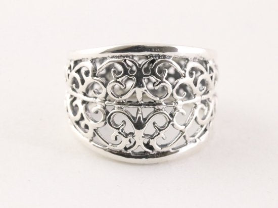 Opengewerkte zilveren ring afbeelding 4