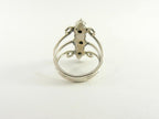 Opengewerkte zilveren ring met 3 onyx stenen afbeelding 3