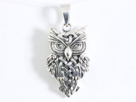 Zilveren uil hanger afbeelding 4