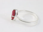 Fijne hoogglans zilveren ring met robijn afbeelding 2