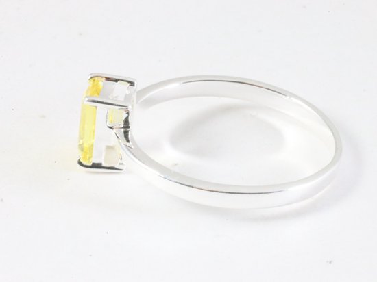 Fijne hoogglans zilveren ring met citrien afbeelding 2