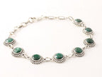 Bewerkte zilveren armband met smaragd afbeelding 2