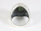 Zware bewerkte zilveren ring met abalone schelp afbeelding 3