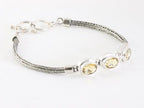 Traditionele zilveren snake armband met citrien afbeelding 2