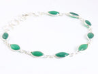 Fijne zilveren armband met groene onyx afbeelding 2