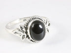 Fijne bewerkte zilveren ring met onyx afbeelding 1