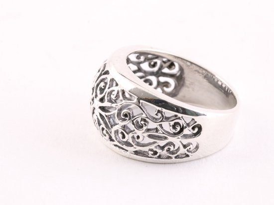 Opengewerkte zilveren ring afbeelding 2