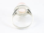 Bewerkte zilveren ring met rozenkwarts afbeelding 3