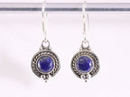 Fijne bewerkte zilveren oorbellen met lapis lazuli afbeelding 4